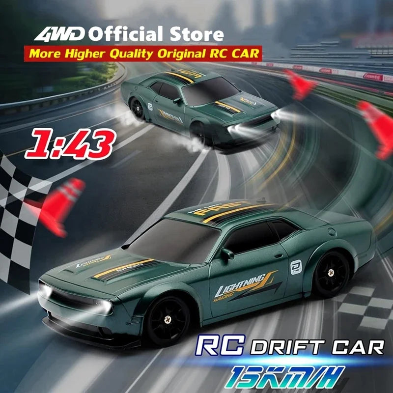 4WD RC Drift Car 1:43 Remote Control Cars Truck 4x4 Racing Drifting 2.4G Radio Mini Vehicle Model Toy Gift for Adults Kids Boys