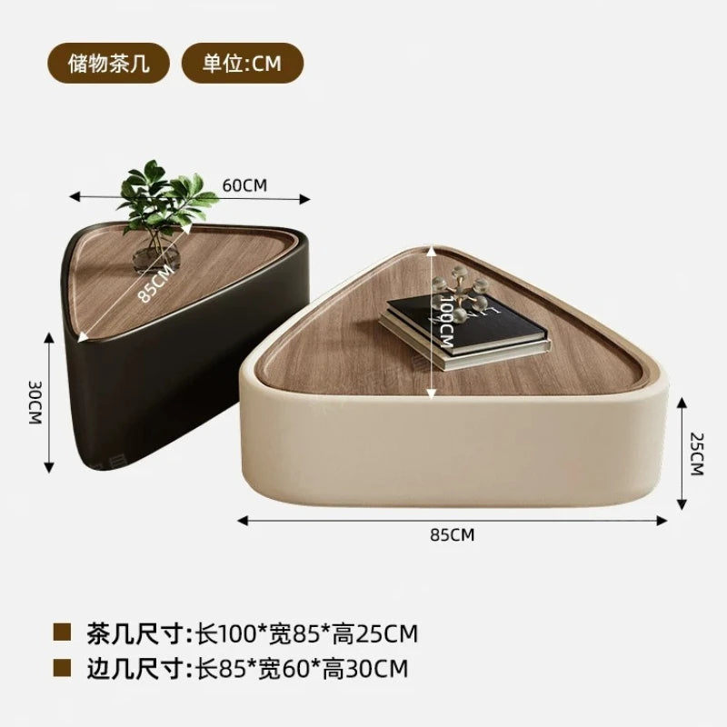 Coffee Table Living Room Small Space Luxury Cream Designer Simple Solid Wood Minimalist Storage Nordic Round Center Furniture