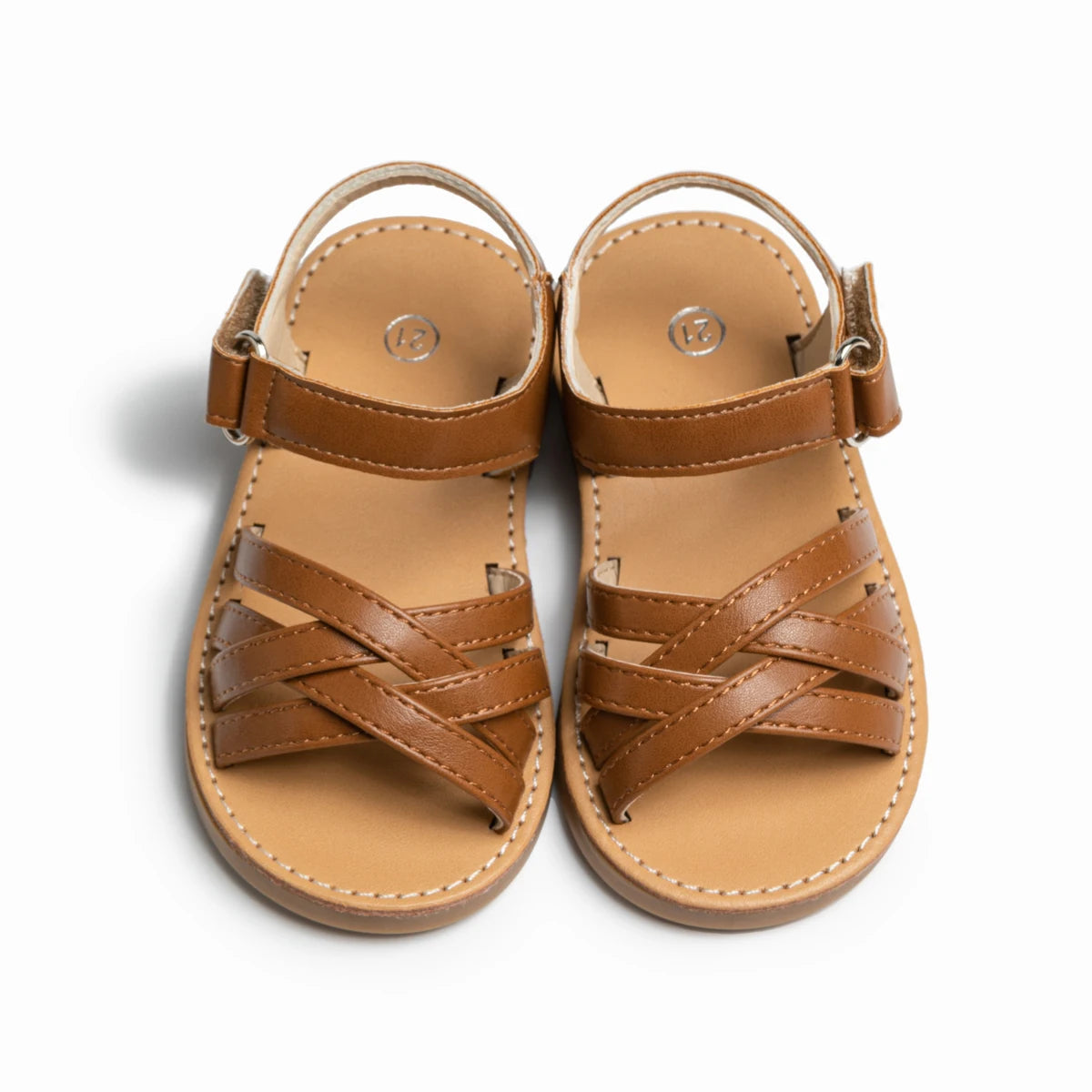 Girls Summer Sandals Kids Cross Strap Open Toe Shoes Toddler Non-slip Rubber Sole Casual Beach Princess Sandals