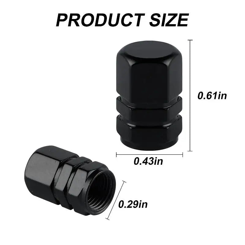 4pcs Aluminum Alloy Car Wheel Tire Valve Caps Tyre Rim Stem Covers Airdust Waterproof For Automobiles Motorcycles Trucks Bikes