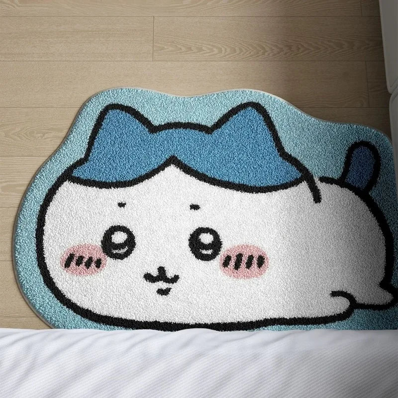 Hot Cartoon Rug Anime Hachiware Usagi Plush Floor Mat Bathroom Non-Slip Carpet Car Cushion Soft Living Room Decor Gifts