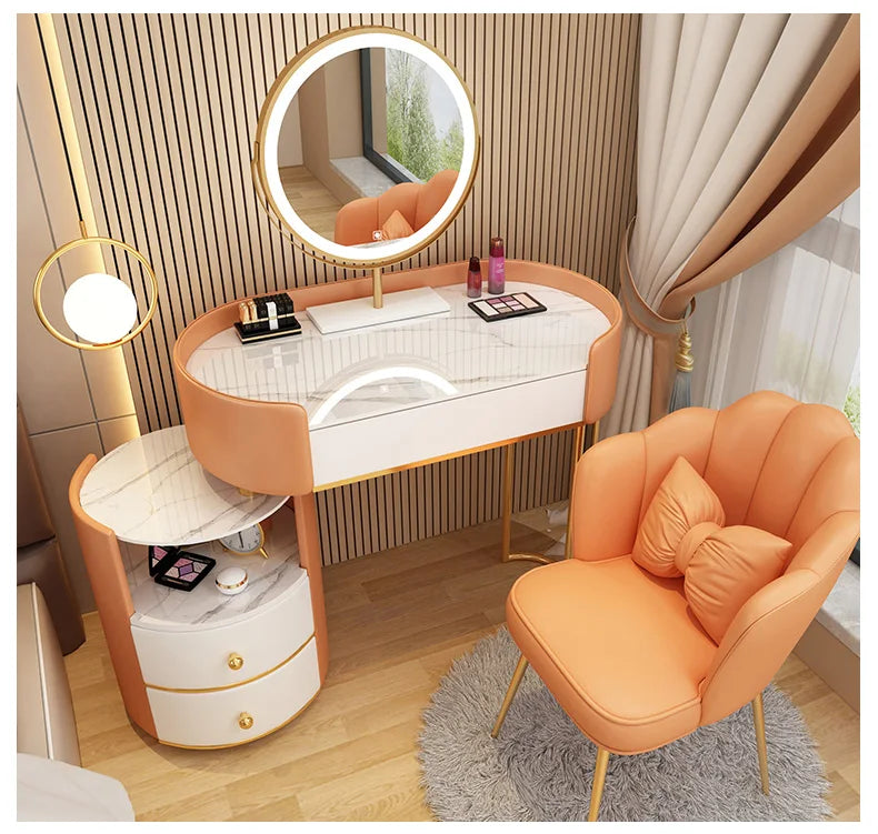 Bedroom Wooden Dressing Table Drawer Girls Led Light Standing Dressing Table Mirror Makeup Mesa De Maquillaje Rome Furniture