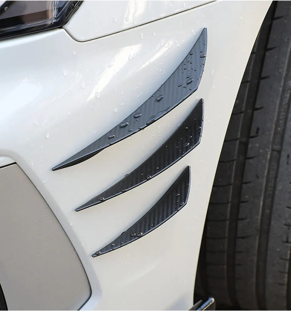 BLALION  6pcs Universal Front Bumper Lip Decoration Diffuser Splitter Fins Body Spoiler Canards Valence Chin Car Tuning Canard