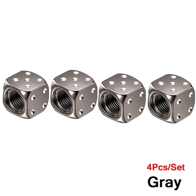 Aluminum Dice Tire Valve Caps Dustproof Car Truck Motocycle Bike Dice Wheel Stem Tyre Tire Wheel Stem Air Valve Dust Cap Cover