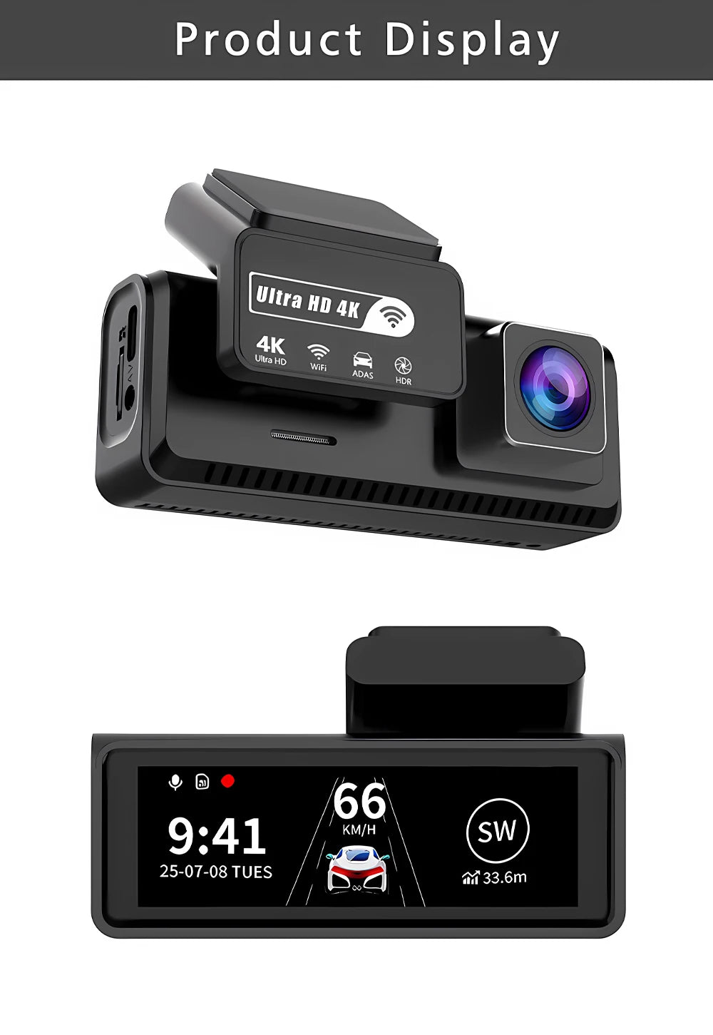 ADAS Dash Cam 4K+2.5K GPS WIFI 24H Night Vision Mini Optional Rear Lens Dashcam Car DVR Video Recorder Camera For Car Black Box