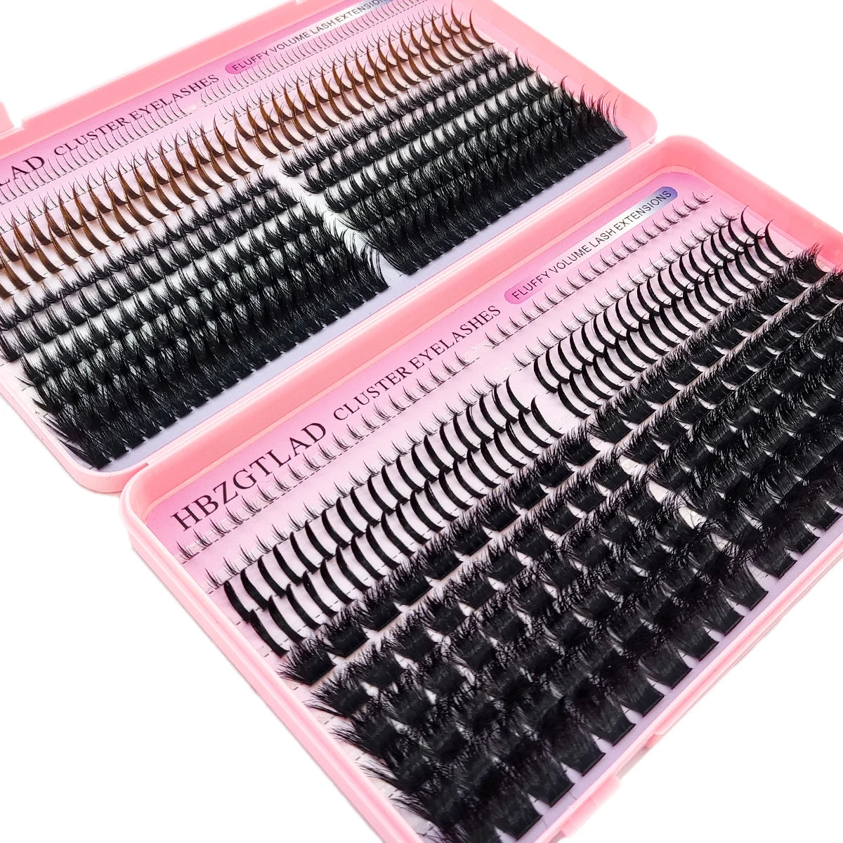 HBZGTLAD Black and Brown Eyelash Clusters 60D-160D Bottom+Spike Clusters Cute Manga Flash Clusters Extended Edition with Spike E
