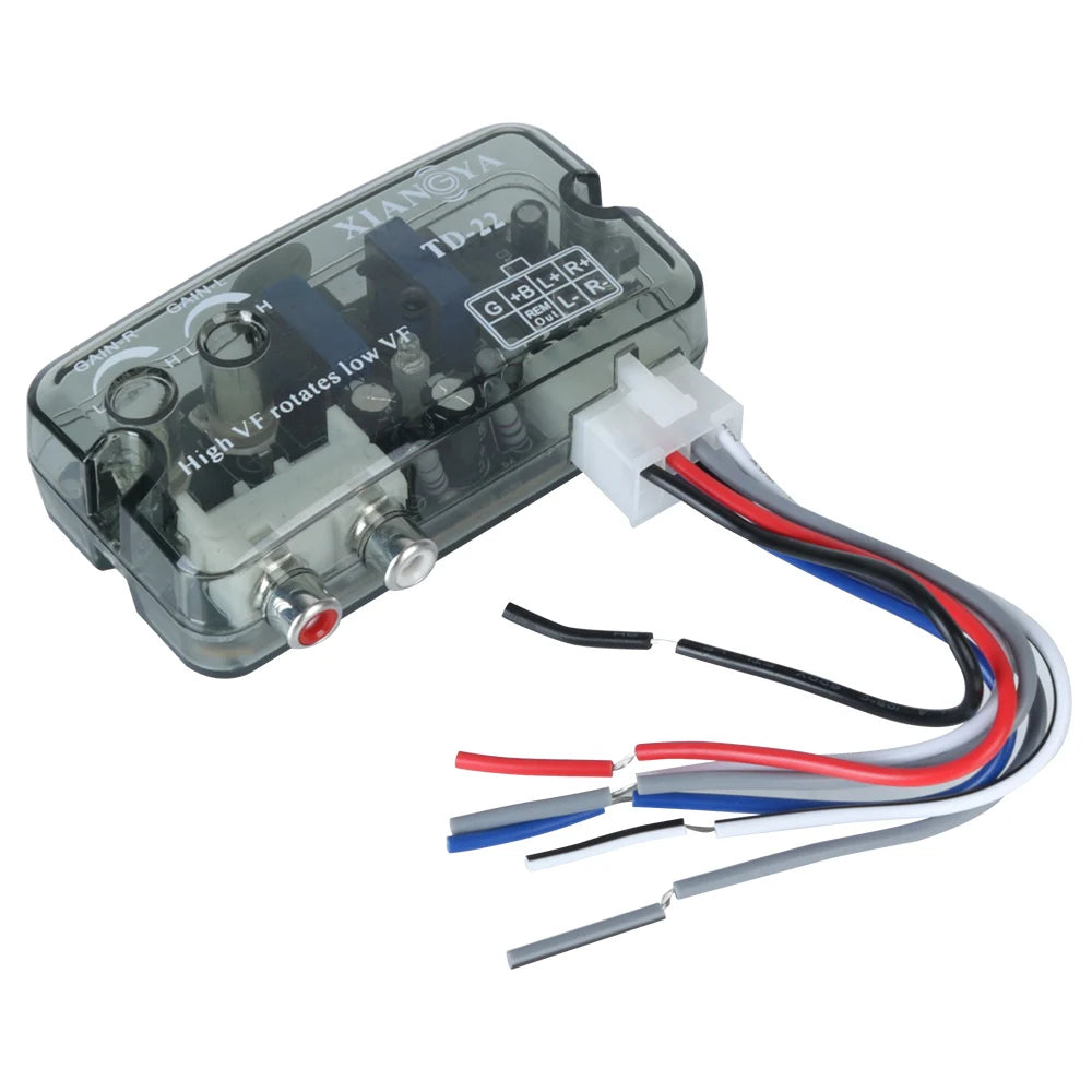 12V Converter Adapter Adjustable Frequency Line Car Subwoofer Stero Radio Converters Auto Car Audio Converter RCA Stereo
