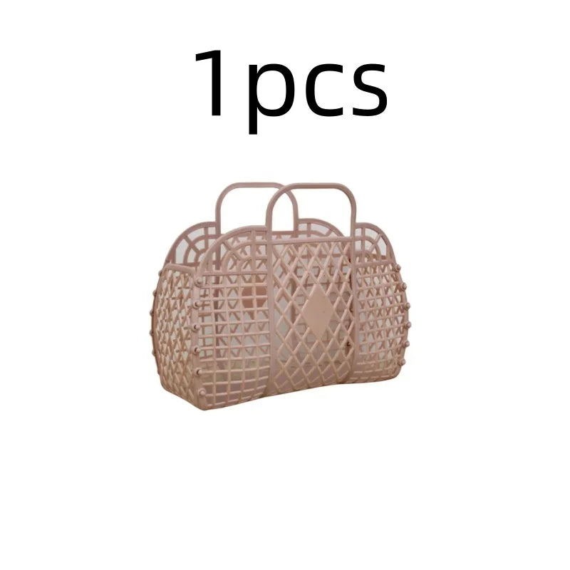 Detachable Shower Plastic Bath Bathroom Hollow Wash Storage Shopping Basket Home Storage Organization