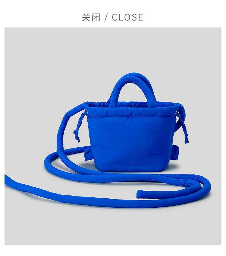Fashion Small Puffer Tote Bag Designer Padded Women Shoulder Bags Nylon Down Cotton Crossbody Bag Mini Lady Handbags 2025