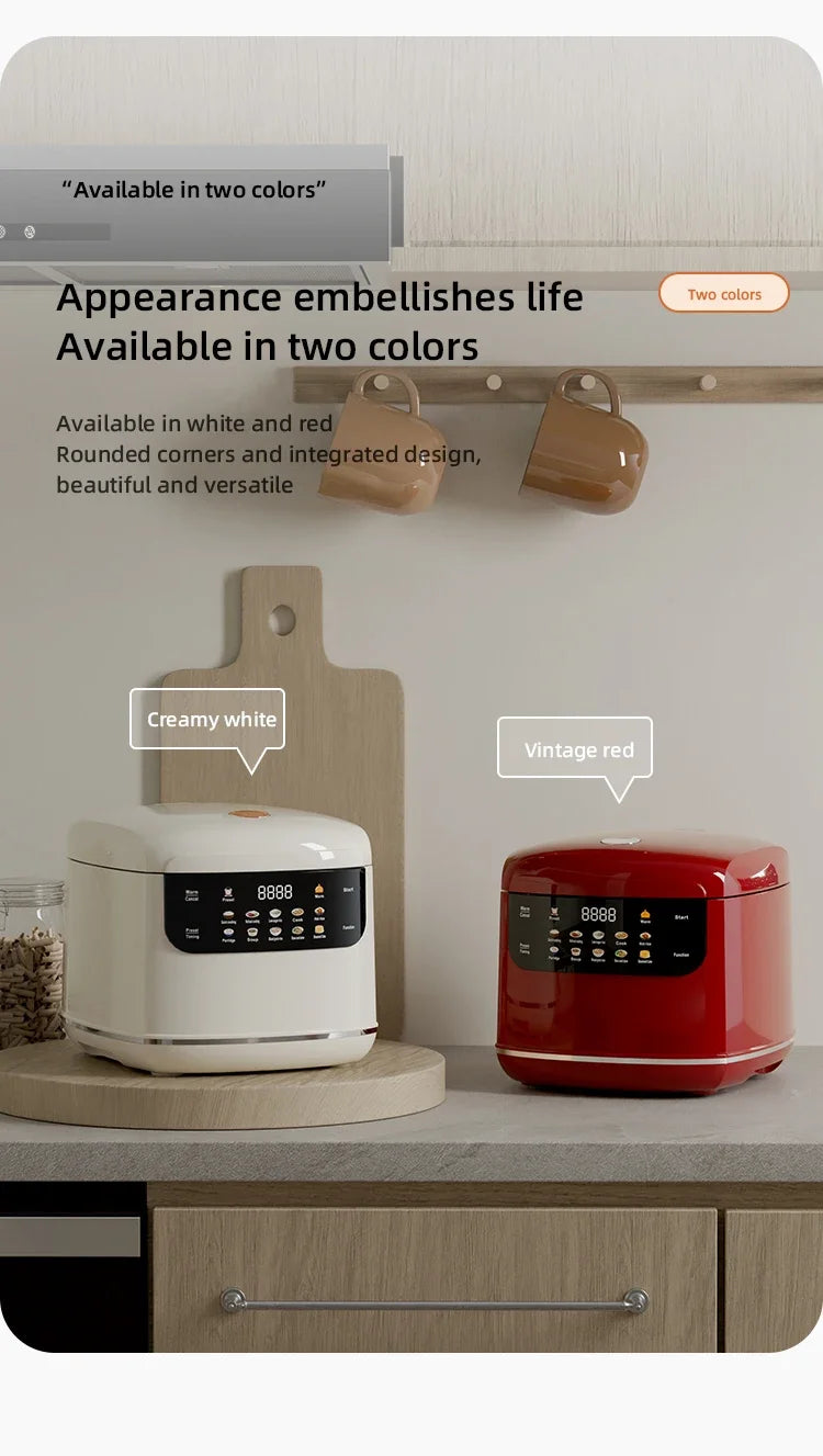 MultiCooker Electric Rice Cooker 110V 220V Non-Stick Pot 1-3 People Mini Cooking Machine Steamed Smart Rice Cooker Kitchen 2L