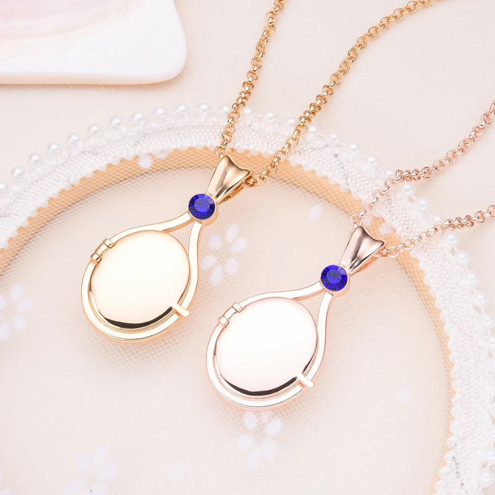 H2O Locket Pendant Necklace Mermaid Silver Color with Crystal Just Add Water Necklaces TV Movies Jewelry for Women Girls