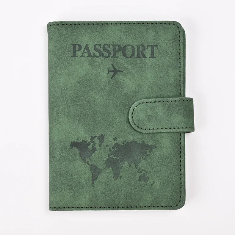 Leather Passport Holder Travel Wallet with ID Credit Card Slot PU Leather Passport Covers Case RFID Blocking Passport Protector