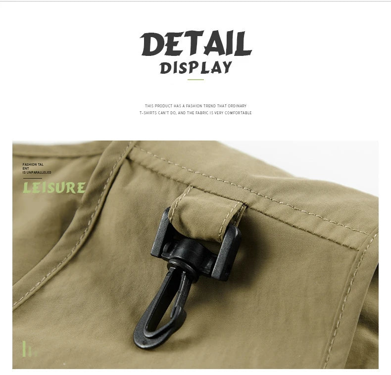FGKKS Men Multi Pockets Vest Men's New Breathable Outdoor Fishing Vest Quality Design Leisure High Tech Male Jacket