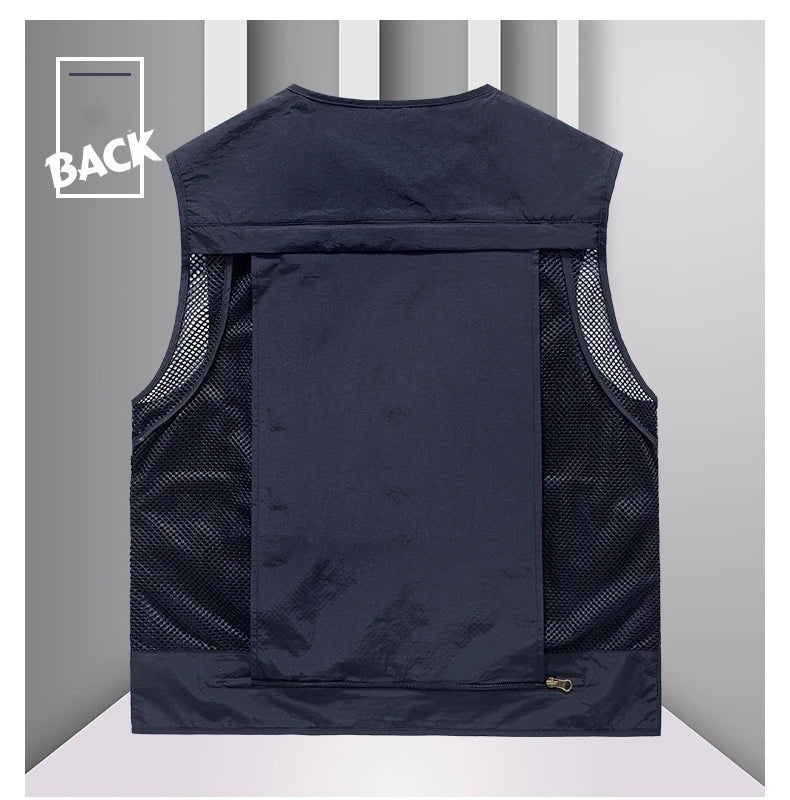 FGKKS Men Multi Pockets Vest Men's New Breathable Outdoor Fishing Vest Quality Design Leisure High Tech Male Jacket
