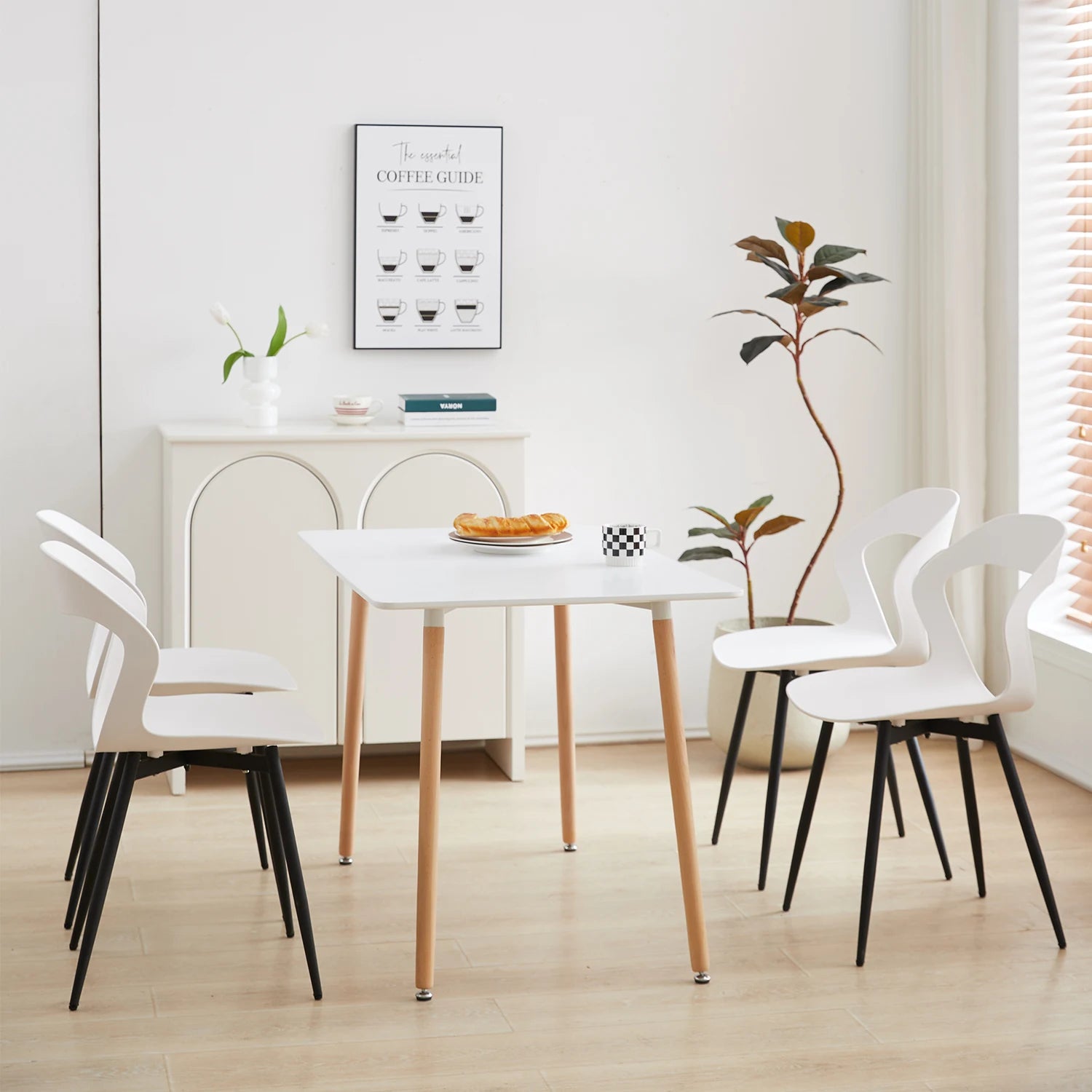 Set of 4 / 6 Scandinavia Dining Chairs for Dining Room Furniture Chair Nordic Designer Creative Household Backrest Chair