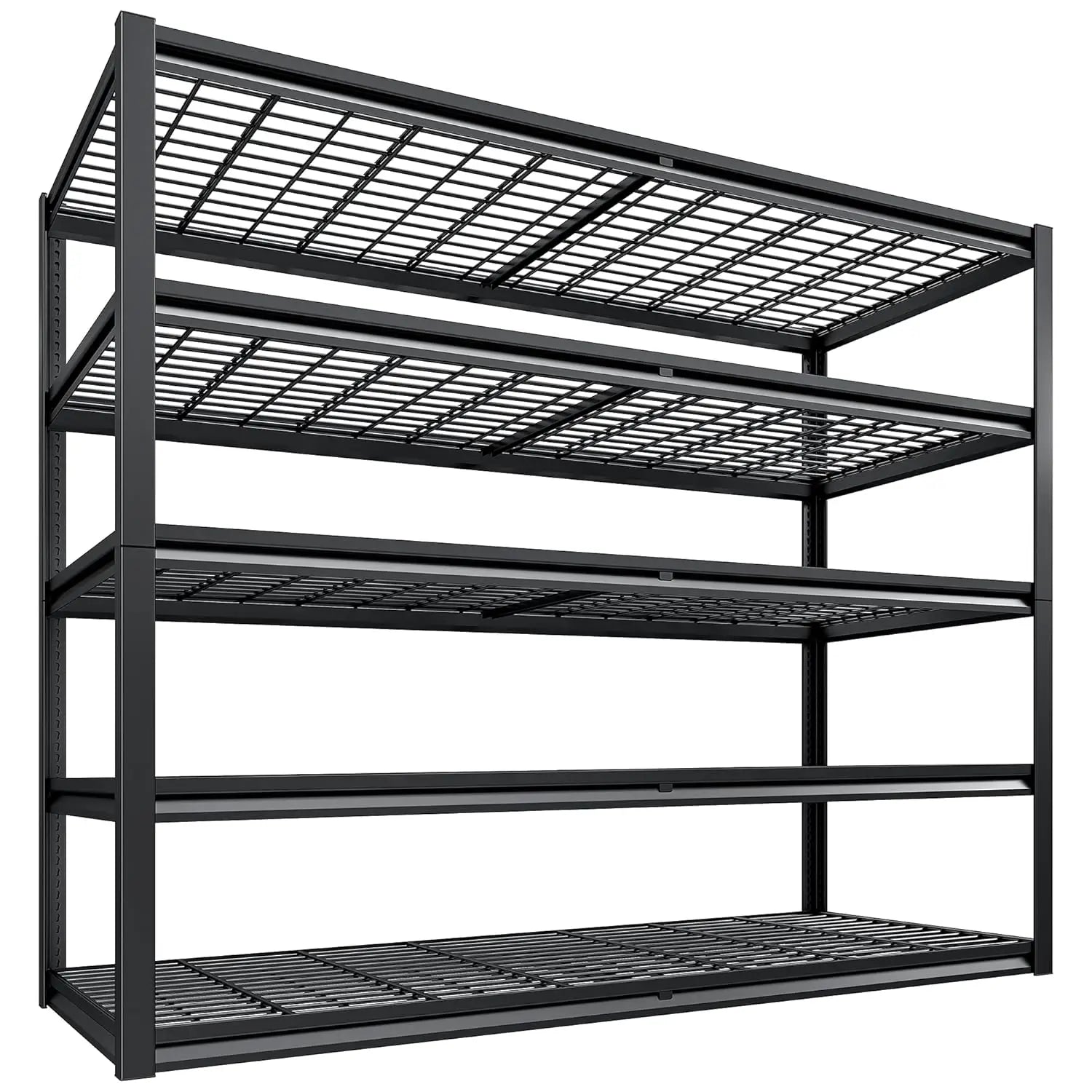 5 Tier 26" D Storage Shelves for Garage Basement Warehouse | 55.2" W x 26" D x 78" H, 3000lbs,grid design,Resist, Customized