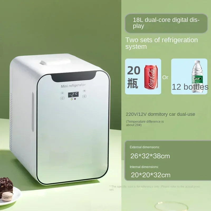 220V Mini Refrigerator Small Household Dormitory Car Mounted Refrigerator Mini Student Refrigeration Single Person Small  AG