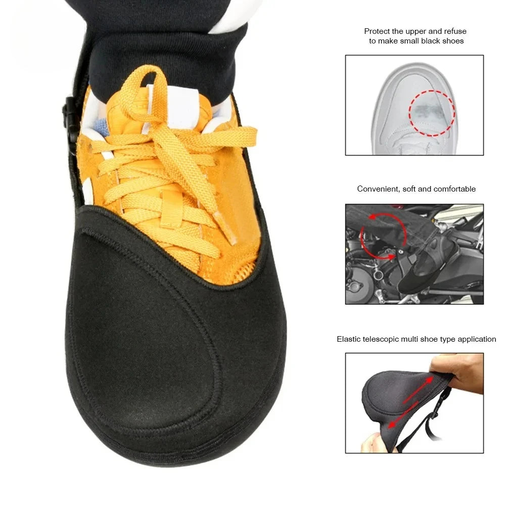 Motorcycle Shoes Shifter Protector Anti-slip Waterproof Black Gear Shifter Lightweight Boot Cover Shifter Guards Protector