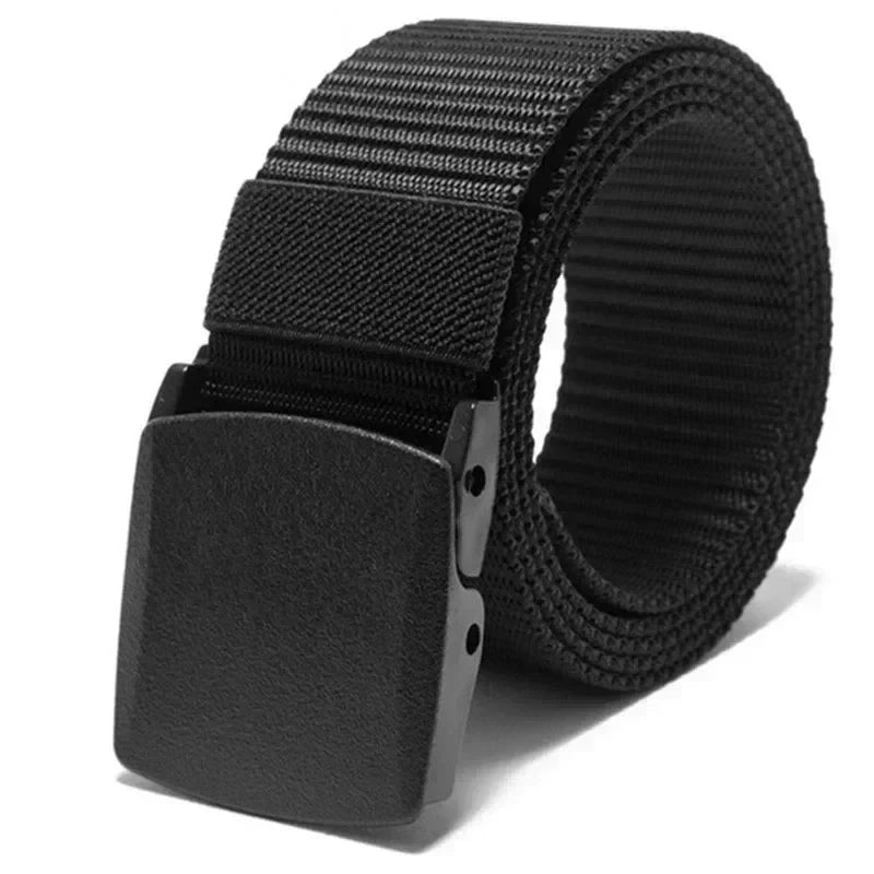 2Pcs Men Nylon Tactical Canvas Belt with Auto Buckle, Multifunctional Outdoor Hunting Waist Strap