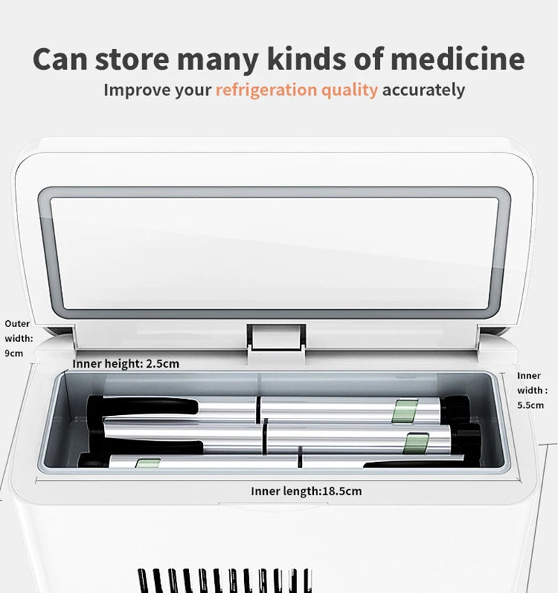 Insulin Cooler Mini Fridge Portable Medicine Refrigerator Serum Interferon Dispenser Car Fridge Family Outdoor Travel