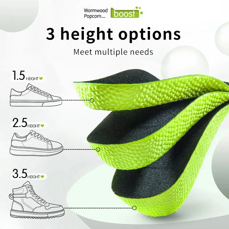 Memory Foam Height Increase Insoles for Men Women Orthopedic Arch Support Flat Feet Heel Lift Shoe Inserts Comfort Foot Care Pad