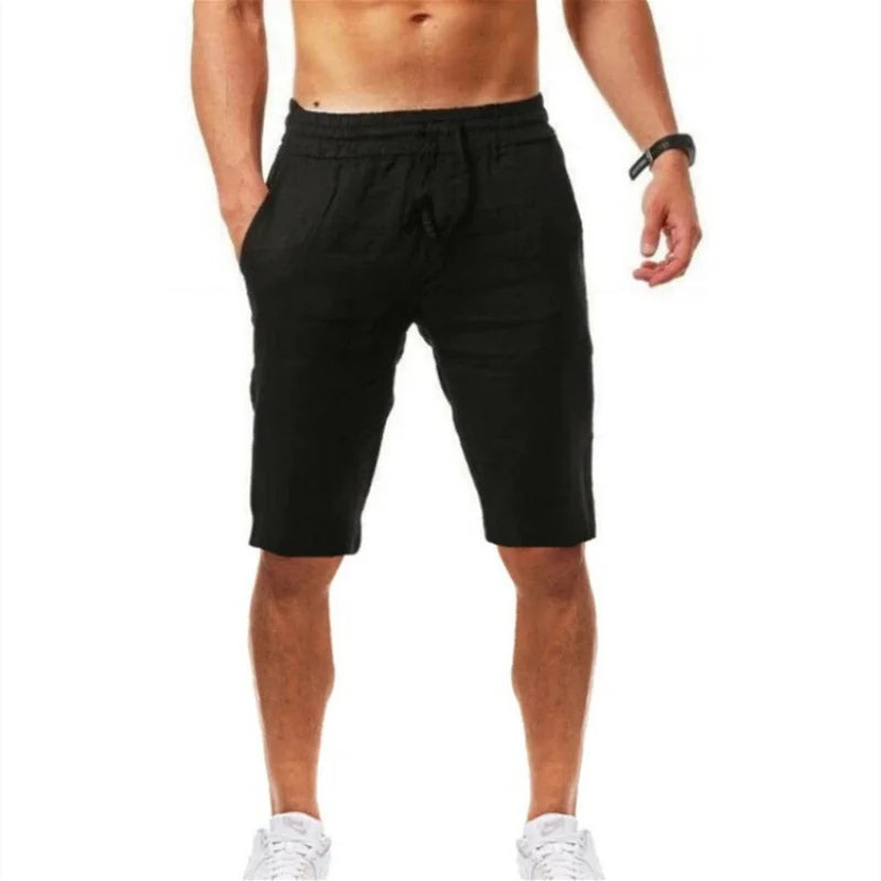 2025 Men's Cotton Shorts Pants Male Summer Breathable Solid Color Short Trousers Fitness Streetwear S-5XL 1PC