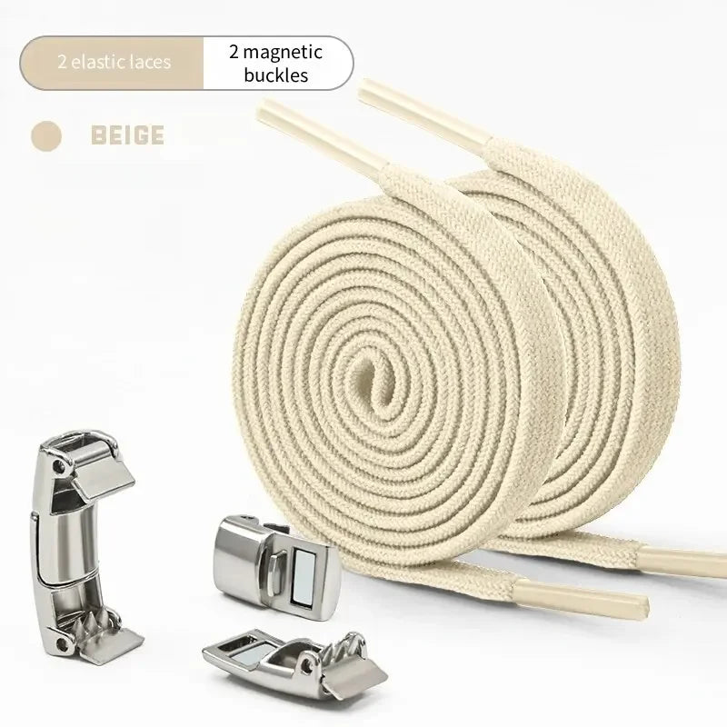 Magnetic Lock Shoe Laces without Ties Elastic Laces Sneakers Kids Adult 8MM Widened Flat No Tie Shoelaces for Shoes Accessories