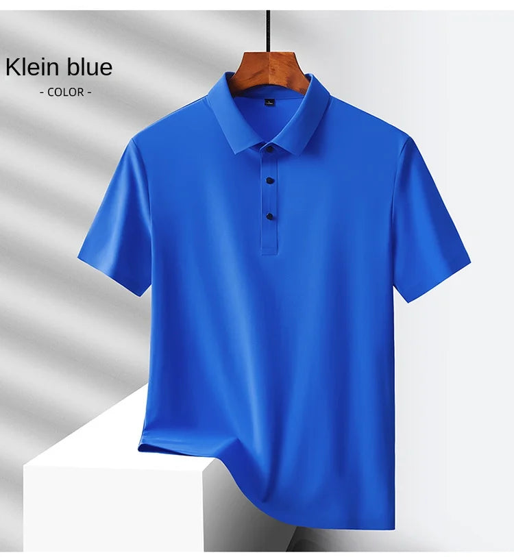 Selected popular nylon fabric, dad's summer clothing, middle-aged men's short sleeved T-shirt, summer ice silk quick drying, mid