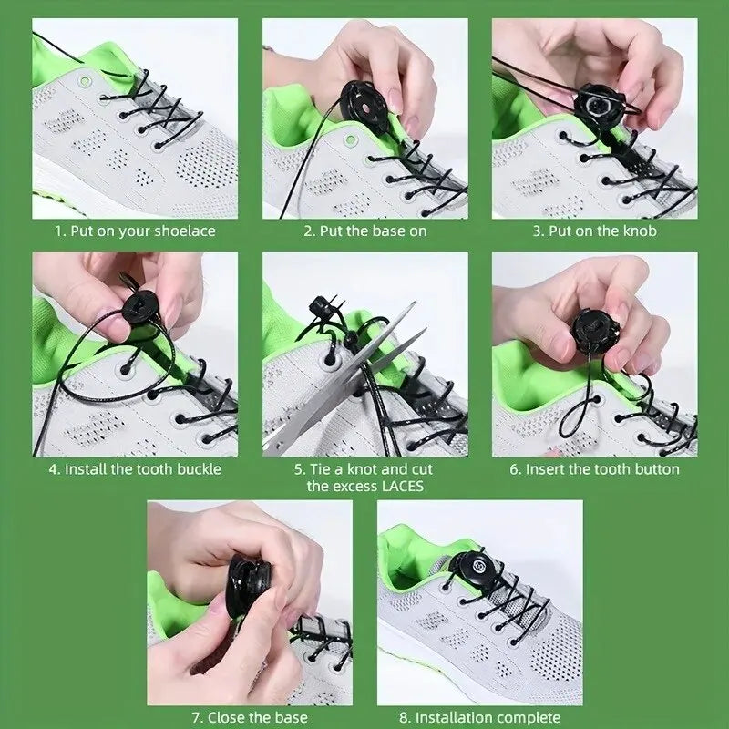 Adjustable Automatic Buckle Rope Universal Adults Kids Quick Stretching Lock Lazy Laces Sneaker ShoeLaces Shoe Accessories