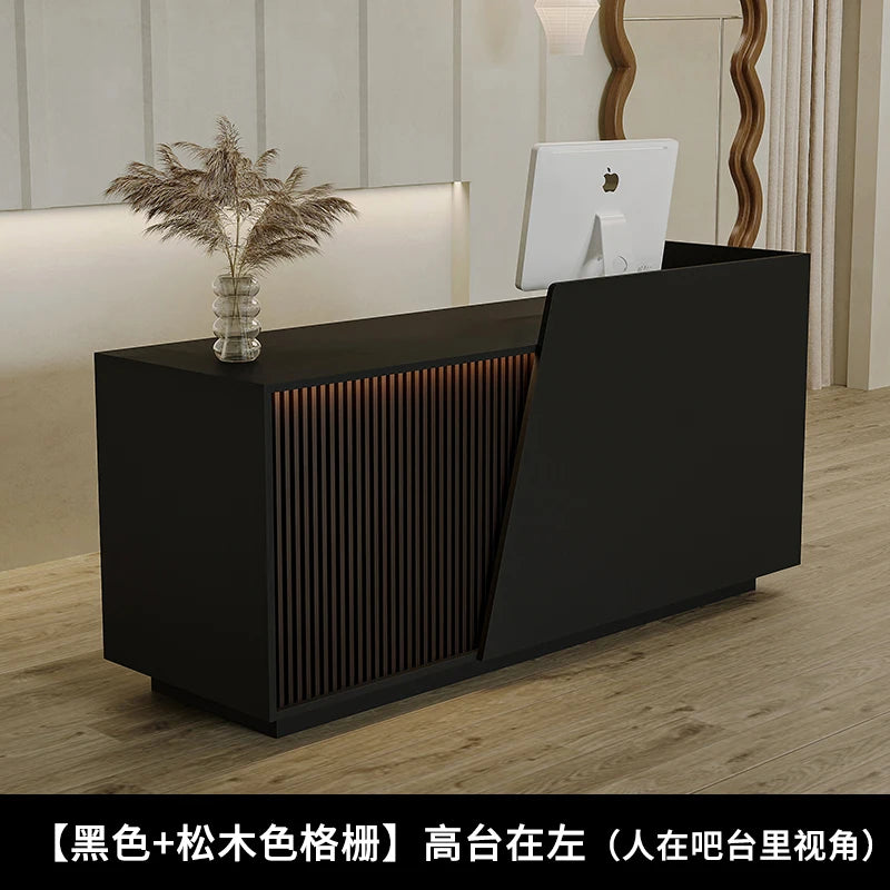 Customized Professional Reception Counter Simple Design Style Reception Desk Creative Storage Theke Empfang Office Furniture