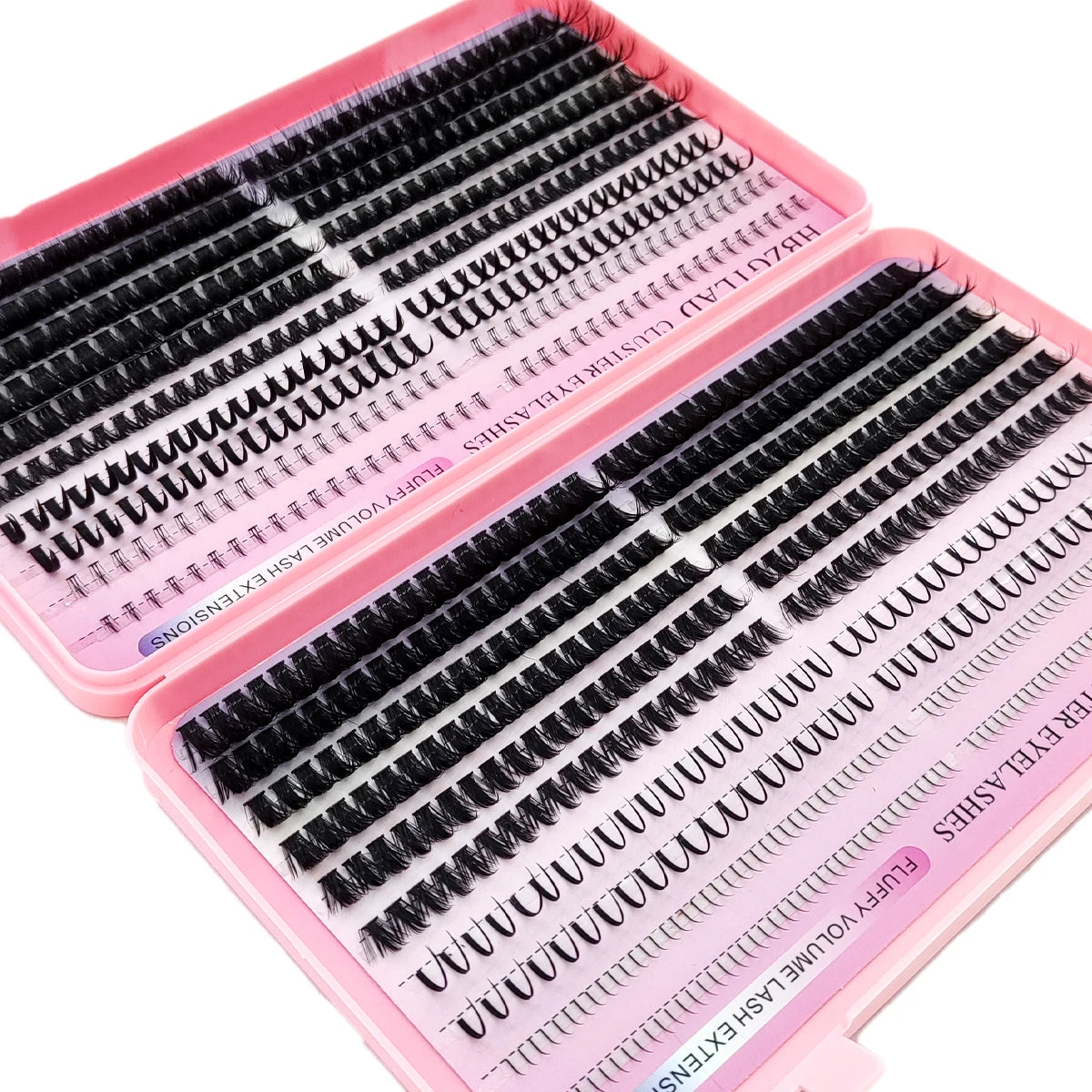 HBZGTLAD Black and Brown Eyelash Clusters 60D-160D Bottom+Spike Clusters Cute Manga Flash Clusters Extended Edition with Spike E