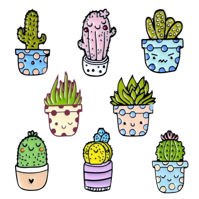 Cactus cactus balls succulent Enamel Pin Brooch Cartoon Women Men Denim Jackets Lapel Pins Backpack Badges Kids Fashion Jewelry