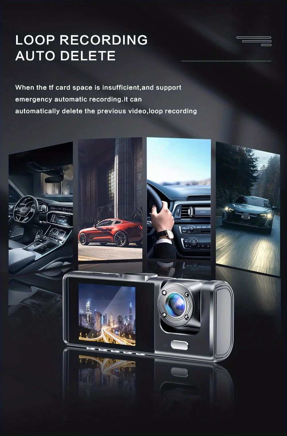 2/3Camera WIFI/NO WIFI Dash Cam Cabin Car Dvr 1080P Interior Vehicle Three Way Channel Dvrs Recorder Video Dashcam Camcorder
