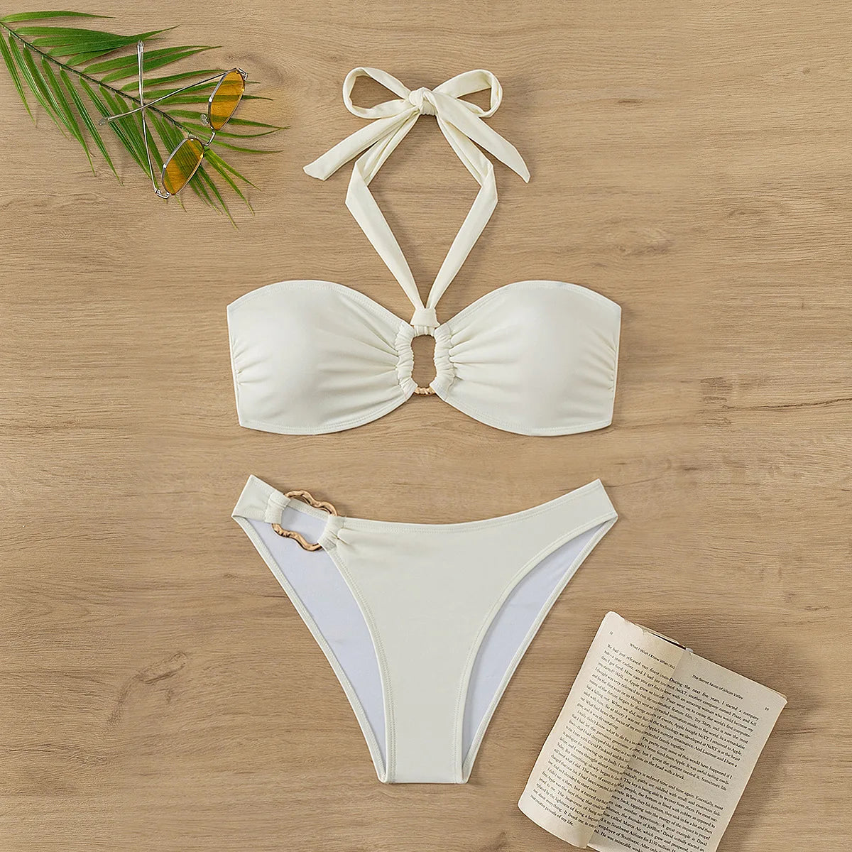 "2026 Sexy Bandeau Push-Up Bikini Set - Brazilian Thong Swimwear for Women"