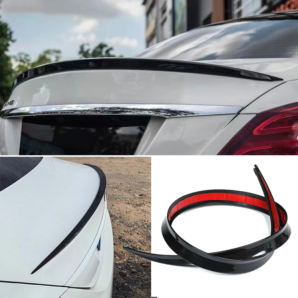 Car ABS Universal 1.2M BlackSpoiler Carbon Fiber Accessory Car Spoiler Soft Car Rear Roof Trunk Spoiler Stickers Trim Trunk Wing