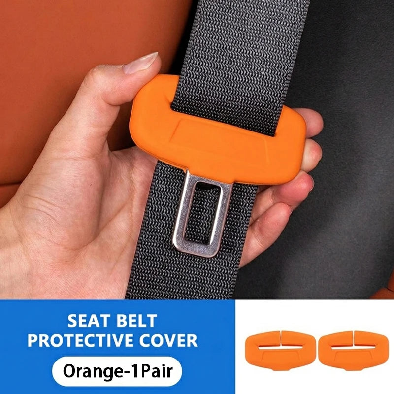 BLALION 2Pcs Seat Belt Buckle Cover Anti-Scratch Rubber Car Seat Buckle Protector Clip Protection Cover Universal for SUV Sedan