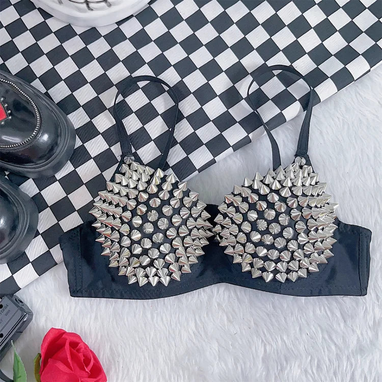 New Underwear Bras Newest Sexy Lingerie Women'S Rhinestone Cover Bra Top Silver Plunge Wire Free Bralete Fashion Sequined