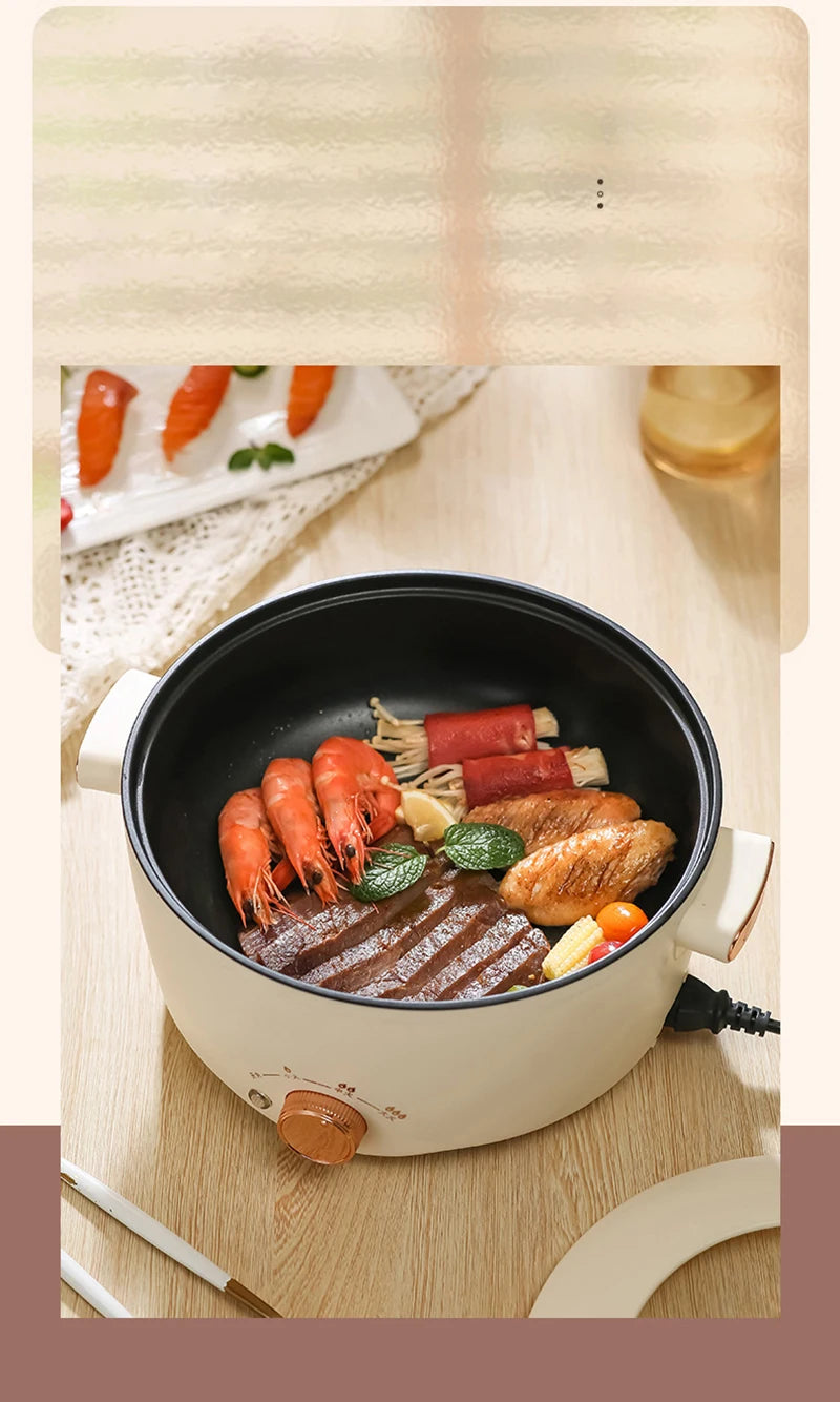 1.5L/3L Portable Electric Rice Cooker Multifunctional Double Layer Pan Non-stick Cookware for Kitchen and Home Appliance