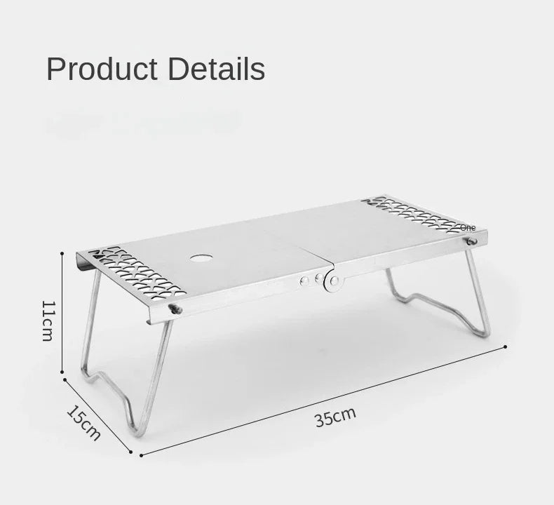 Outdoor Furnace Head Folding Table Camping Accessories Stainless Steel Portable Tea Table Multi Purpose Splicing Barbecue Table