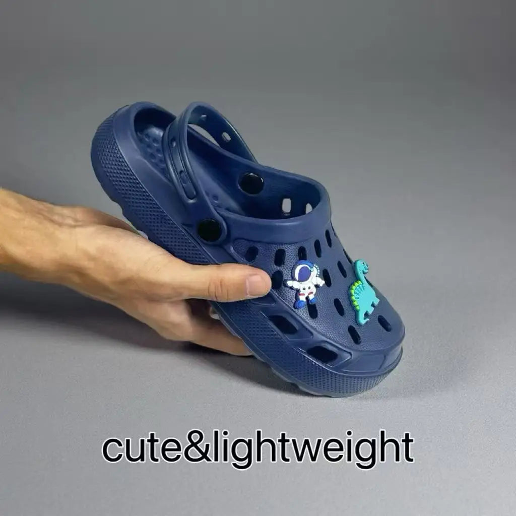 Cool Dinosaur Charm Clogs for Boys - Lightweight Breathable Kids Water Shoes for Beach Pool Party