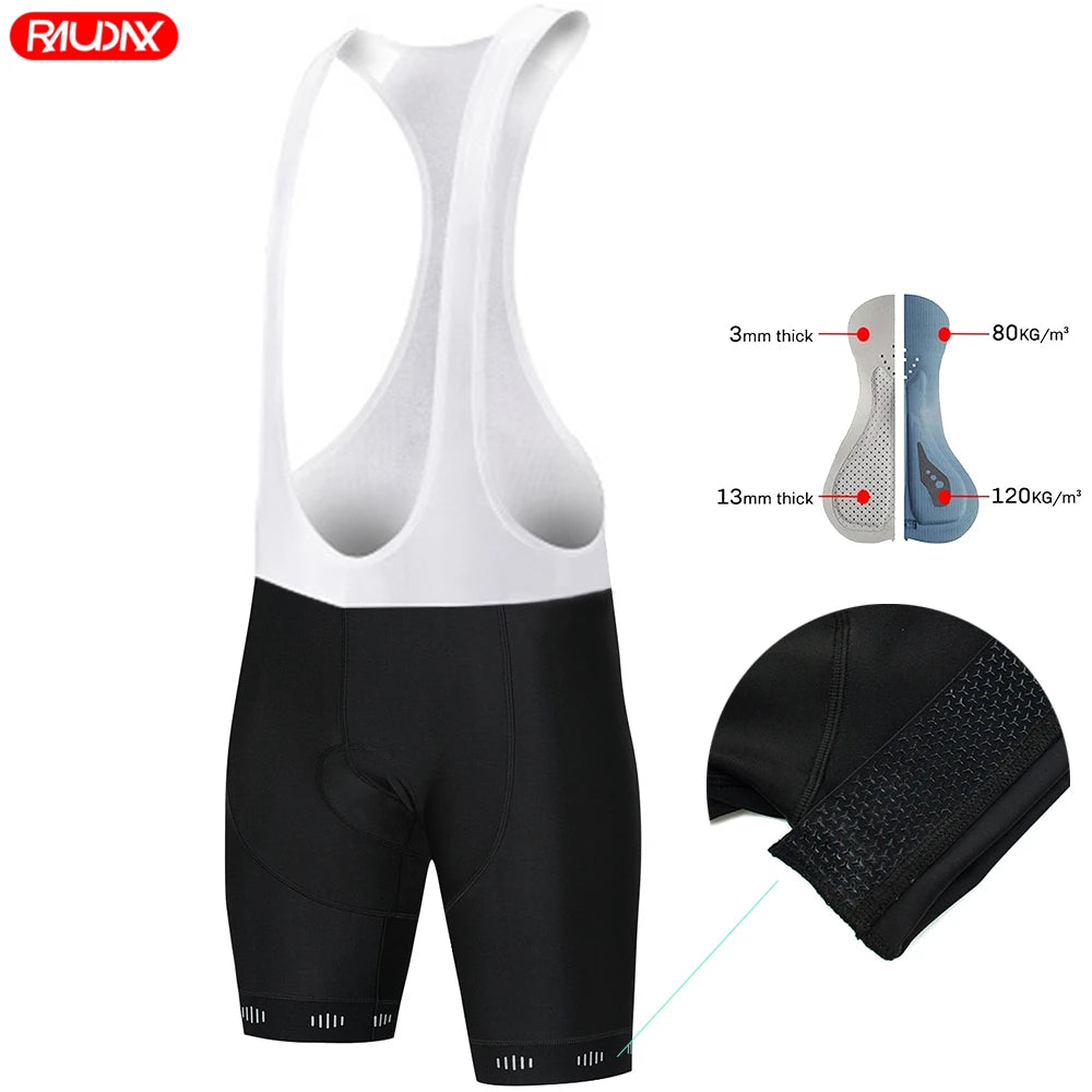 RAUDAX Men's Short Sleeve Cycling Jersey Set with Bib Shorts MTB Bike Clothing High Quality Ropa Ciclismo Bicycle Uniform