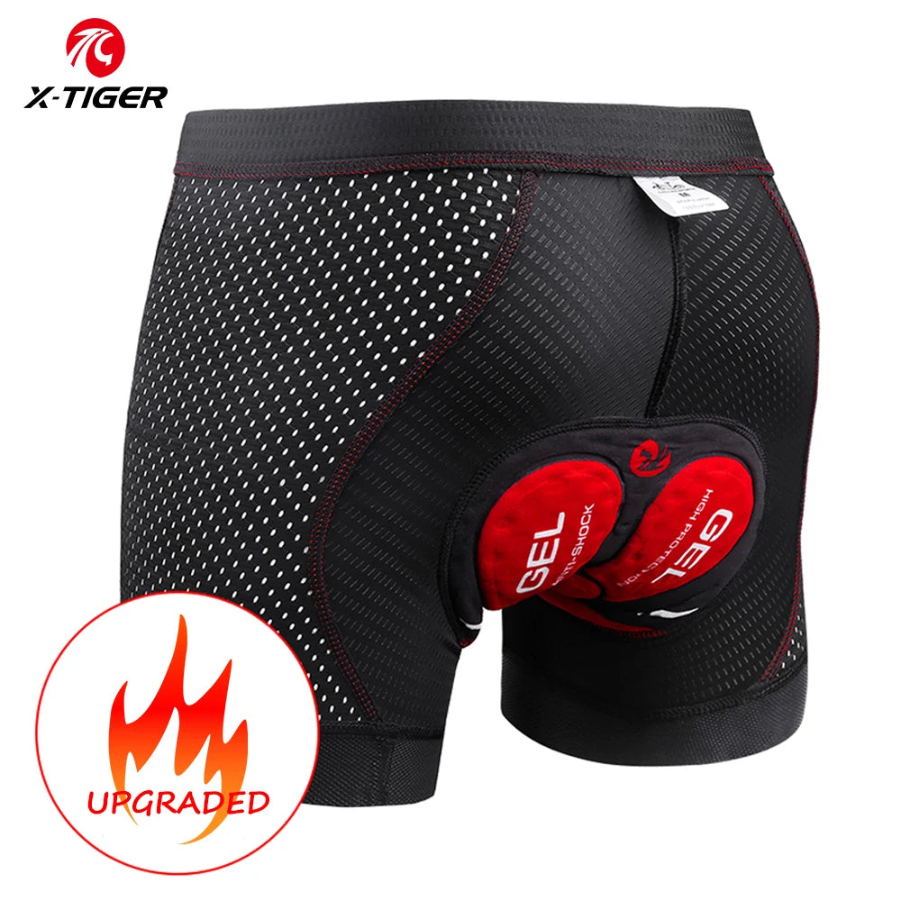 X-TIGER Men's Cycling Underwear with 5D Gel Cushioned MTB Boxer Cycling Shorts Road Cycling Underwear Cycling Equipment