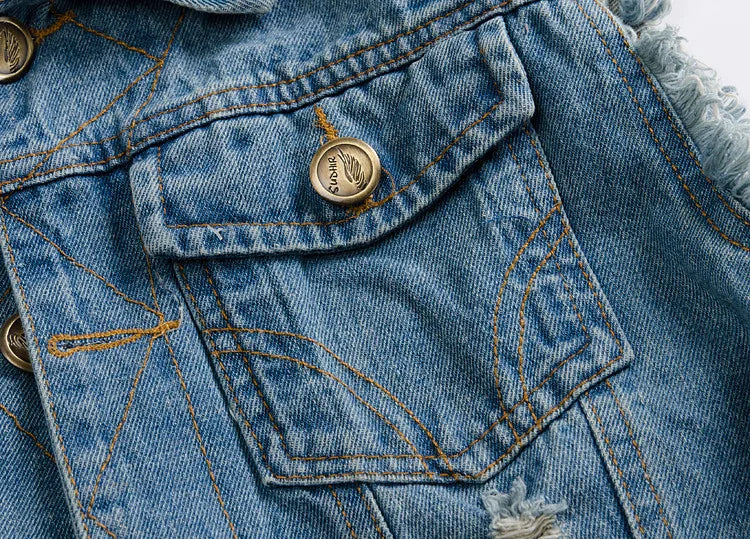 Men Denim Vests Jackets Waistcoats Light Blue Ripped Denim Coats Vests New Fashion Male Cotton Slim Black Jeans Waistcoats 6XL
