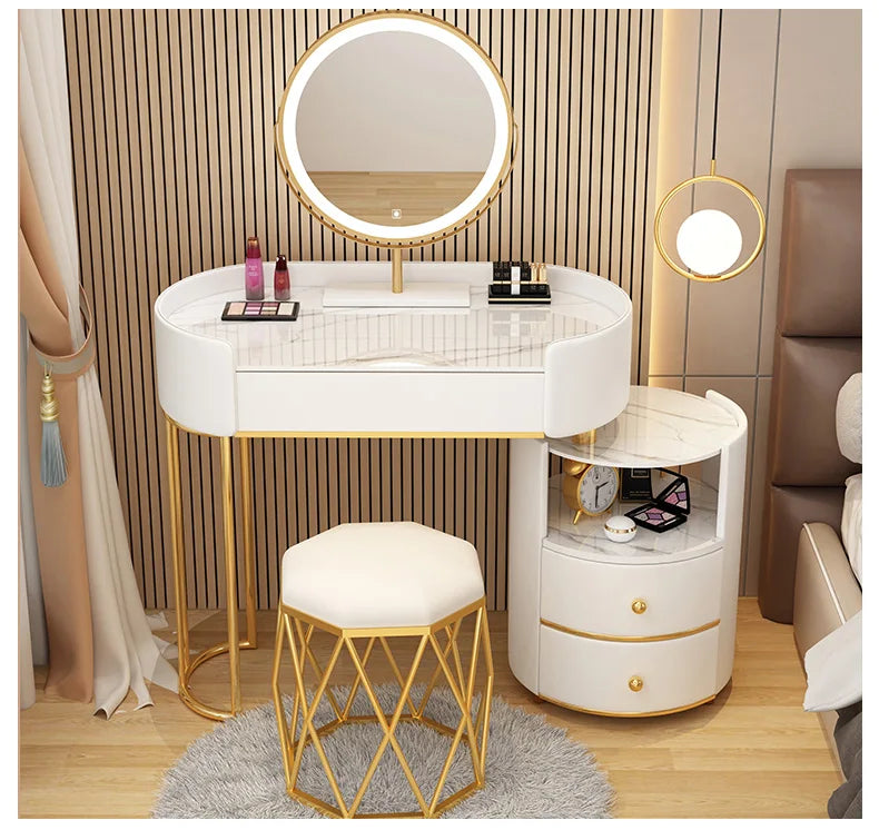 Bedroom Wooden Dressing Table Drawer Girls Led Light Standing Dressing Table Mirror Makeup Mesa De Maquillaje Rome Furniture