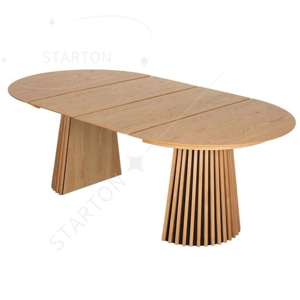 Hot Selling Dining Room Furniture Round Wood Tables Oval Extendable Dining Table