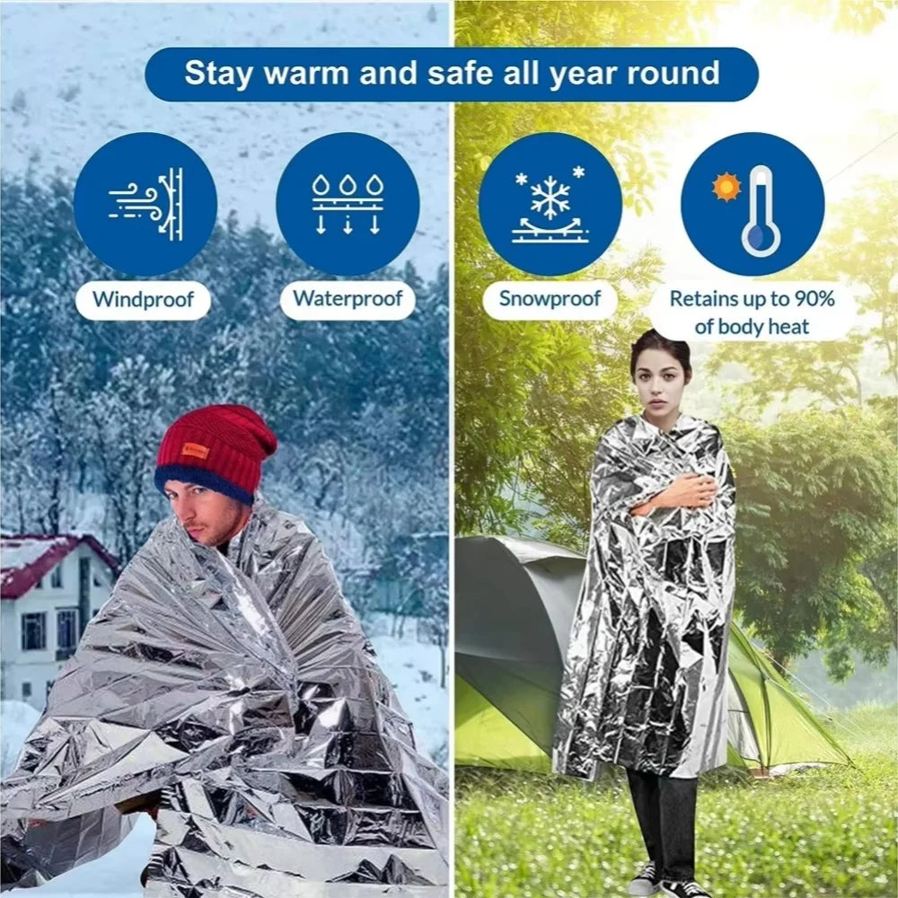 5-30Pc Outdoor Emergency Gold-Sliver Survival Blanket Waterproof First Aid Rescue Curtain Foil Thermal Military Blanket130X210Cm