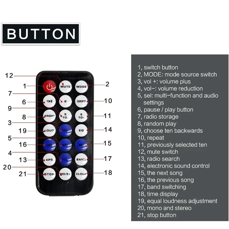 Car MP3 Player Stereo 12/24V 60W Bluetooth Audio Radio Car Truck Usb Bluetooth Handsfree Call Car USB Card Insert MP3 Radio Kit