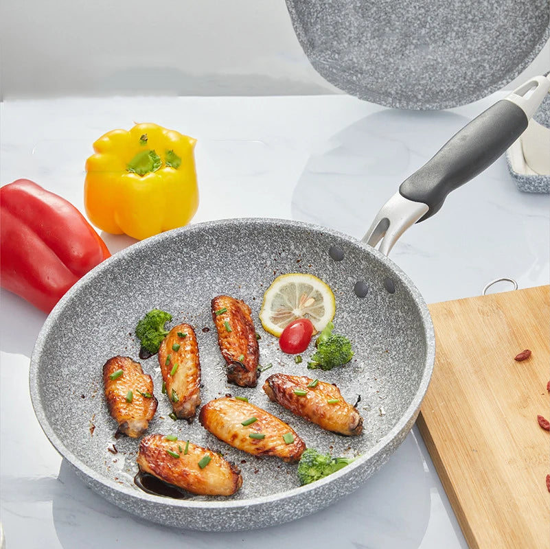 28cm Durable Non-Stick Wok Frying Pan Ceramic Pot Home Steak Skillet Pancake Fried Induction Cooker Gas Stove Special Saucepan