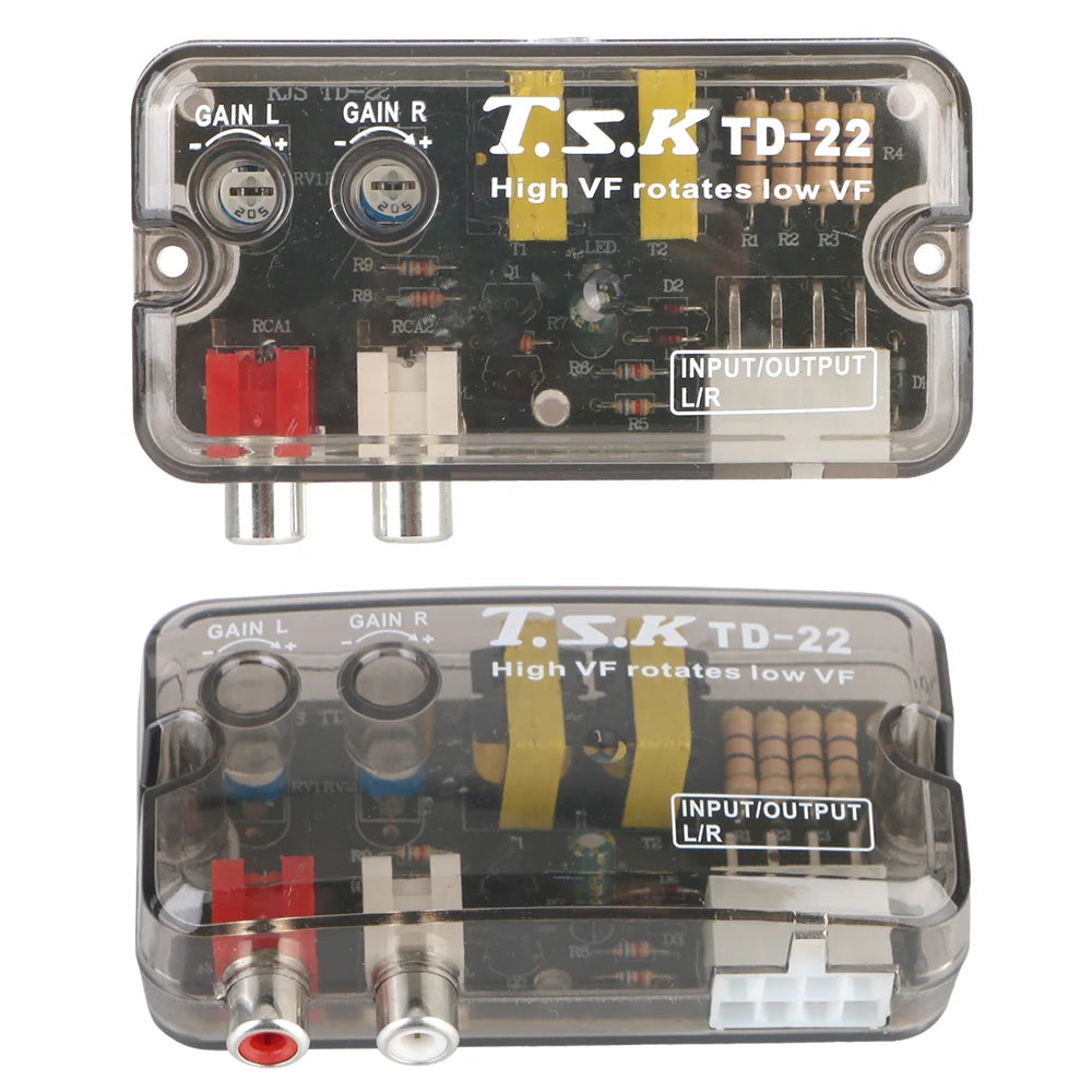 12V Converter Adapter Adjustable Frequency Line Car Subwoofer Stero Radio Converters Auto Car Audio Converter RCA Stereo