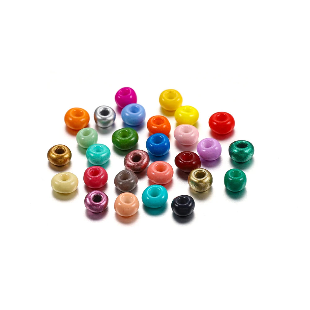 300/600Pcs 3/4mm Charm Glass Beads Czech Seed Beads Small Round Loose Beads for DIY Jewelry Making Earrings Bracelet Wholesale